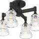 Gregory 4 Light 17.25 inch Matte Black Semi Flush Ceiling Light