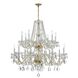 Traditional Crystal 16 Light 37 inch Polished Brass Chandelier Ceiling Light in Clear Hand Cut