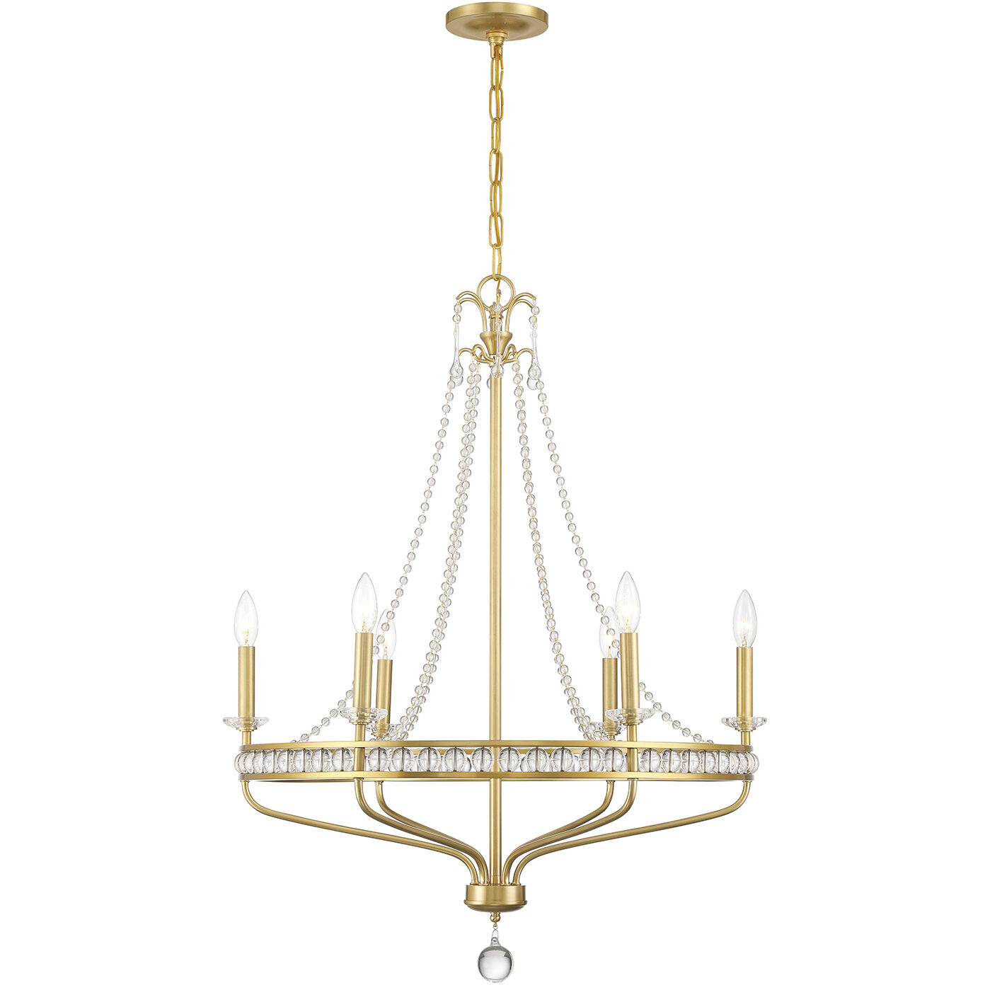 Seville 6 Light 28 inch Aged Brass Chandelier Ceiling Light