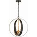 Luna 4 Light 16 inch English Bronze and Antique Gold Chandelier Ceiling Light