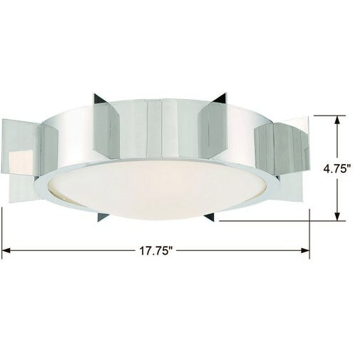 Solas 3 Light 17.75 inch Polished Nickel Flush/Semi Flush Ceiling Light