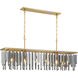 Gemma 6 Light 52 inch Modern Gold Linear Chandelier Ceiling Light