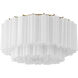 Addis 7 Light 22.25 inch Aged Brass Flush Mount Ceiling Light in Tronchi Glass White
