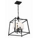 Sylvan 4 Light 16 inch Black Forged Lantern Chandelier Ceiling Light
