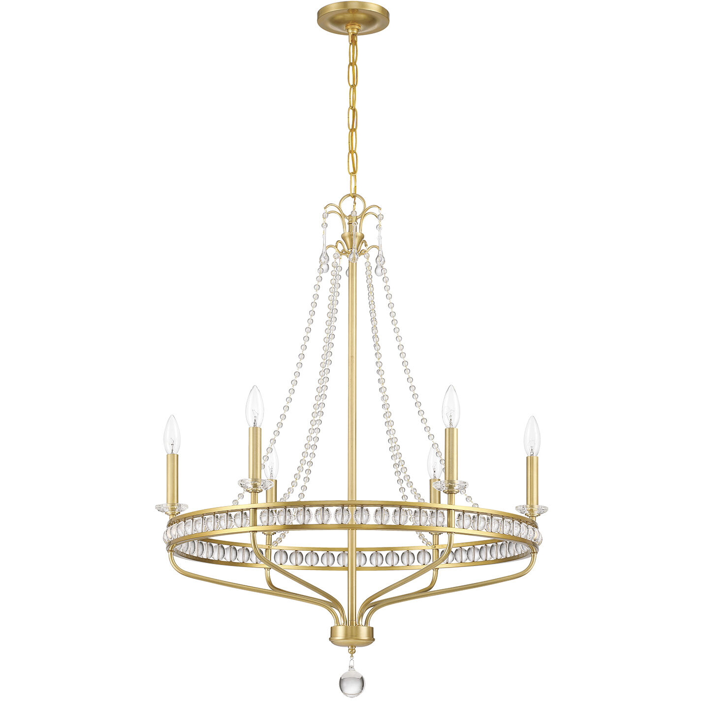 Seville 6 Light 28 inch Aged Brass Chandelier Ceiling Light
