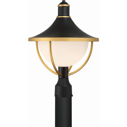Atlas 1 Light 18.5 inch Matte Black/Textured Gold Outdoor Post