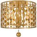 Layla 3 Light 15 inch Antique Gold Flush Ceiling Light