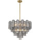 Addis 12 Light 26.75 inch Aged Brass Chandelier Ceiling Light in Tronchi Glass Smoke