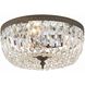 Waltham 3 Light 14 inch English Bronze Flush Ceiling Light in Clear Hand Cut