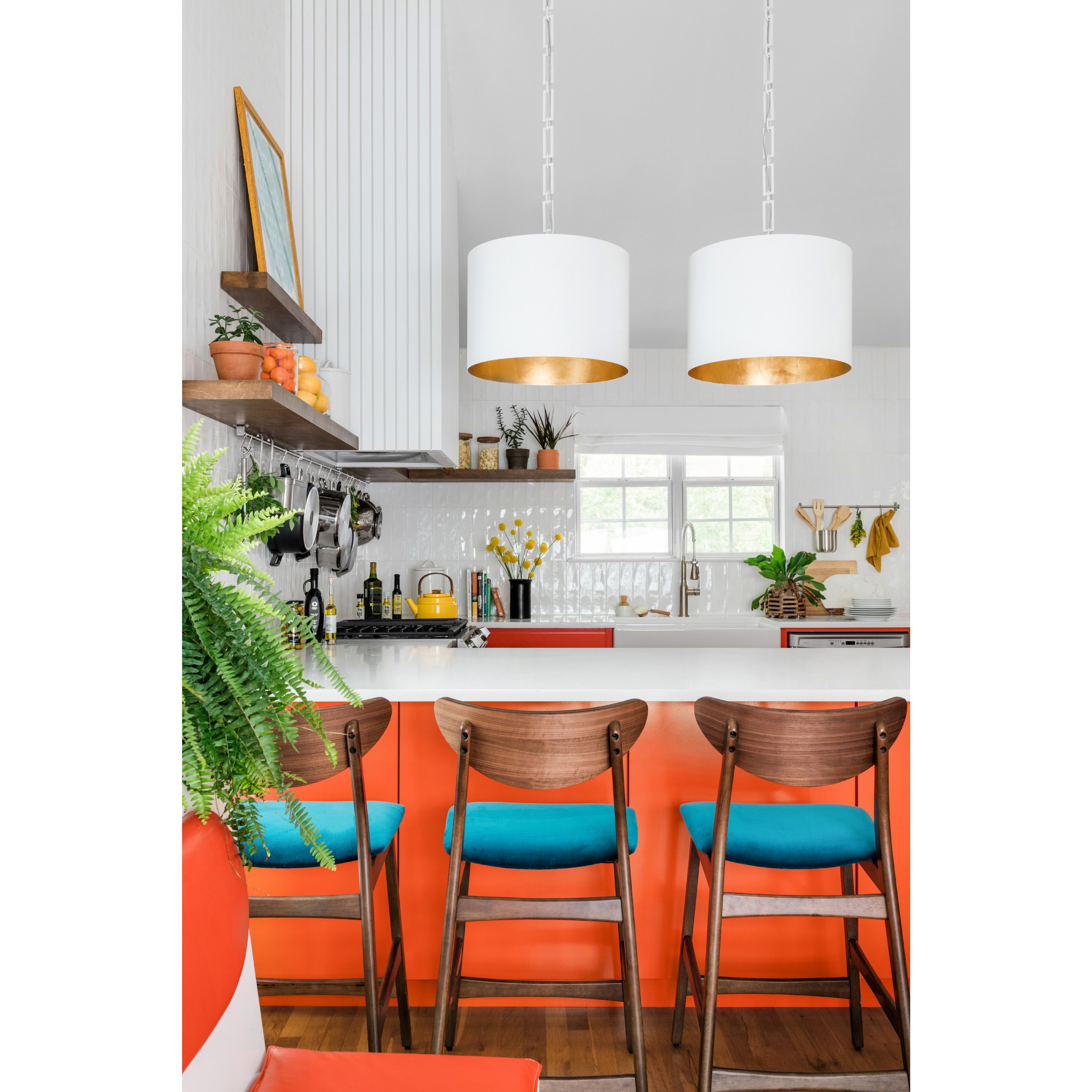 Alston 6 Light 20 inch Matte White/Antique Gold Pendant Ceiling Light in Matte White and Antique Gold