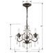 Paris Market 3 Light 13 inch English Bronze Mini Chandelier Ceiling Light in Clear Spectra