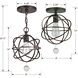 Solaris 1 Light 9 inch English Bronze Mini Pendant Ceiling Light