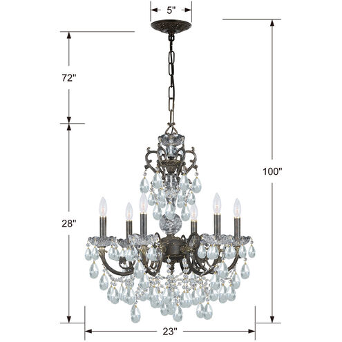Legacy 6 Light 23 inch English Bronze Chandelier Ceiling Light in Clear Hand Cut