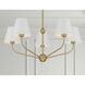 Xavier 5 Light 28 inch Vibrant Gold and White Chandelier Ceiling Light