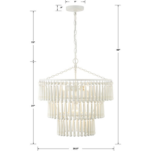 Tiana 3 Light 20.5 inch Matte White Chandelier Ceiling Light