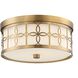 Anniversary 2 Light 13.5 inch Vibrant Gold Flush Ceiling Light