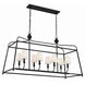 Sylvan 8 Light 42 inch Black Forged Linear Chandelier Ceiling Light
