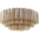 Addis 16 Light 32 inch Aged Brass Flush Ceiling Light in Tronchi Glass Amber