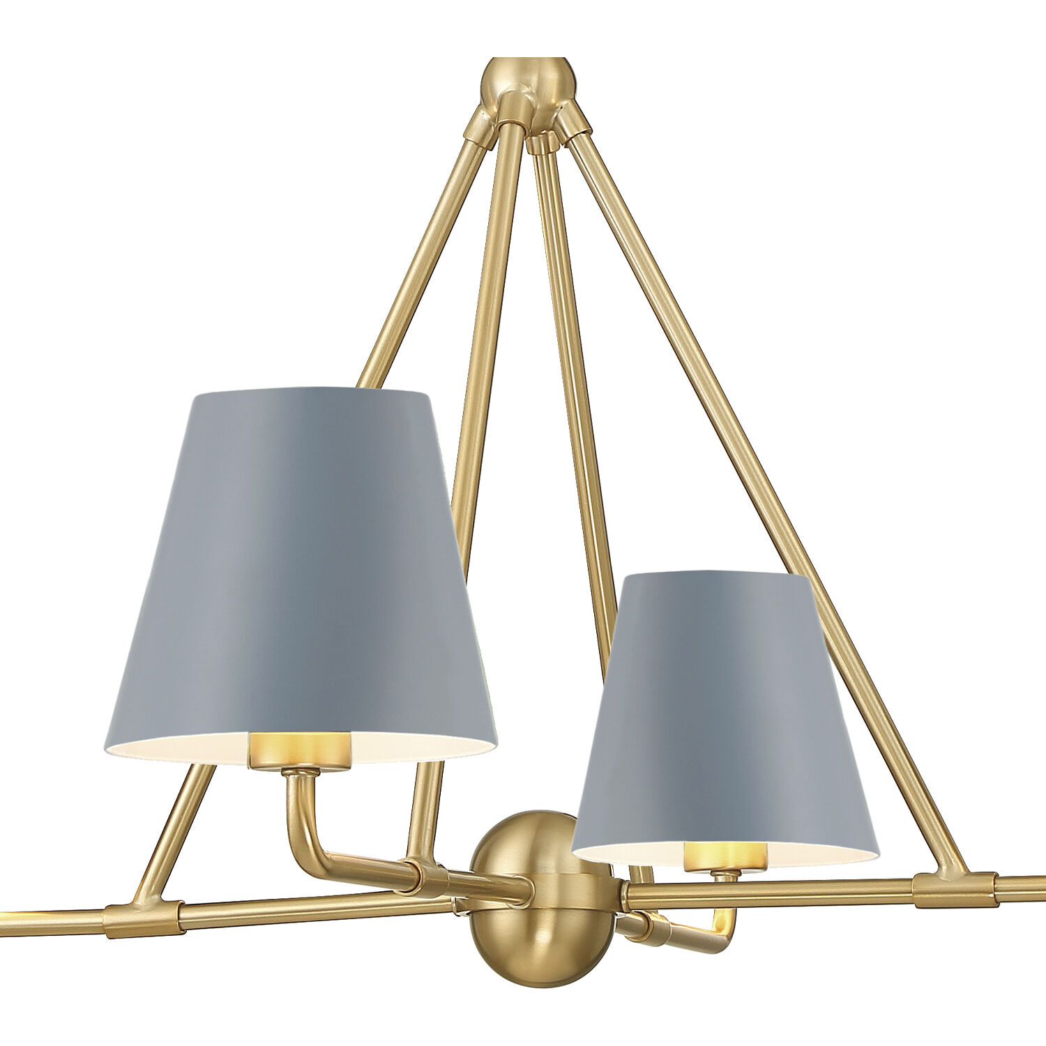 Xavier 4 Light 31.75 inch Vibrant Gold Chandelier Ceiling Light in Vibrant Gold and Blue