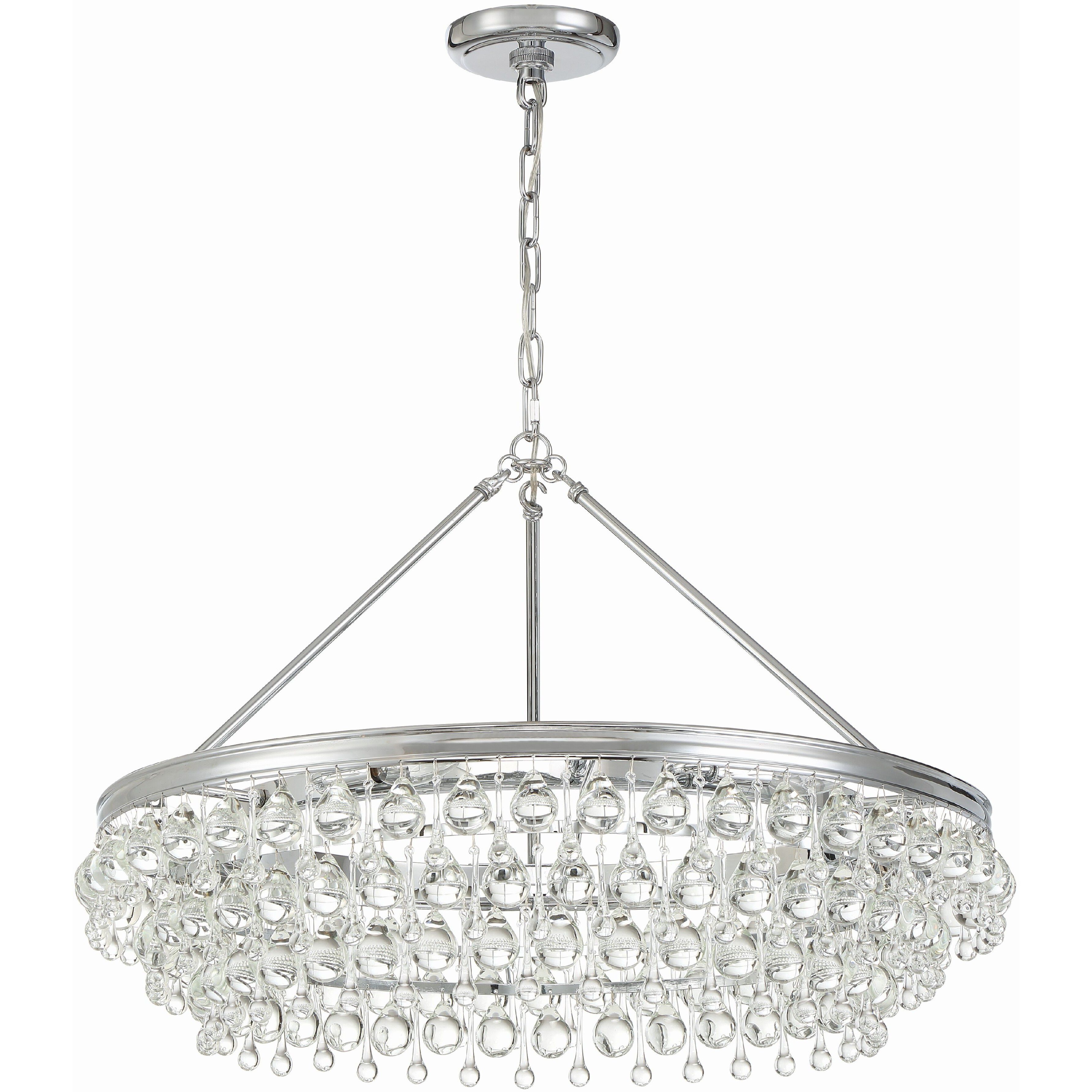 Calypso 6 Light 30 inch Polished Chrome Chandelier Ceiling Light