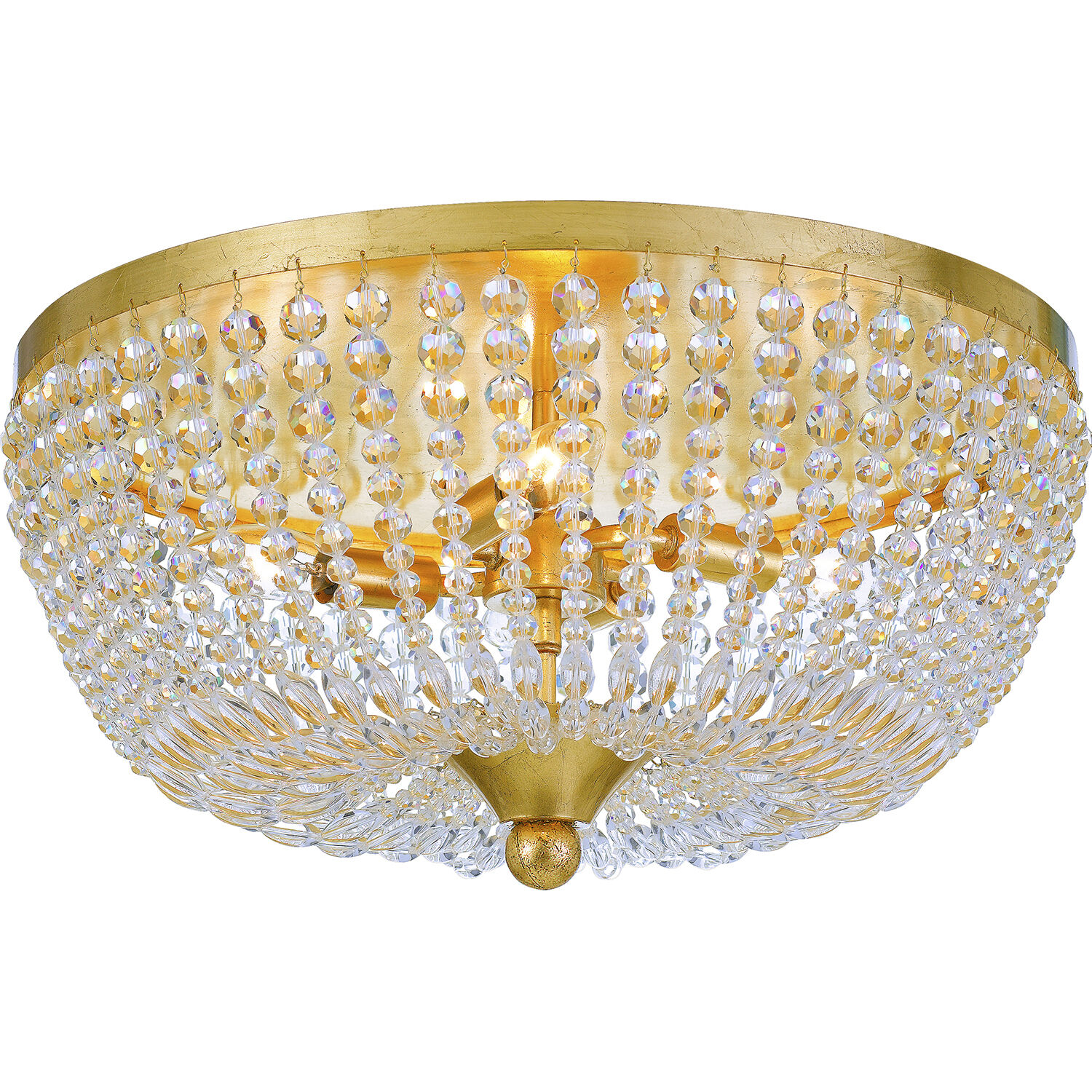 Rylee 4 Light 18.5 inch Antique Gold Flush Ceiling Light