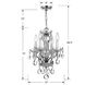 Traditional Crystal 4 Light 11 inch Polished Chrome Mini Chandelier Ceiling Light in Clear Spectra