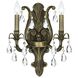 Dawson 2 Light 12.5 inch Antique Brass Sconce Wall Light in Clear Spectra