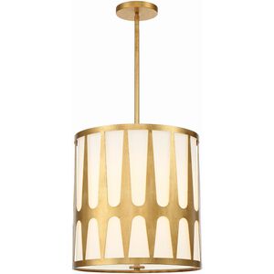 Royston 4 Light 17 inch Antique Gold Mini Chandelier Ceiling Light in Antique Brass and Black