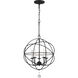 Solaris 5 Light 17 inch Black Mini Chandelier Ceiling Light