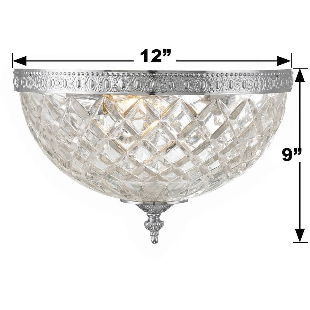 Radley 3 Light 12 inch Polished Chrome Flush Ceiling Light