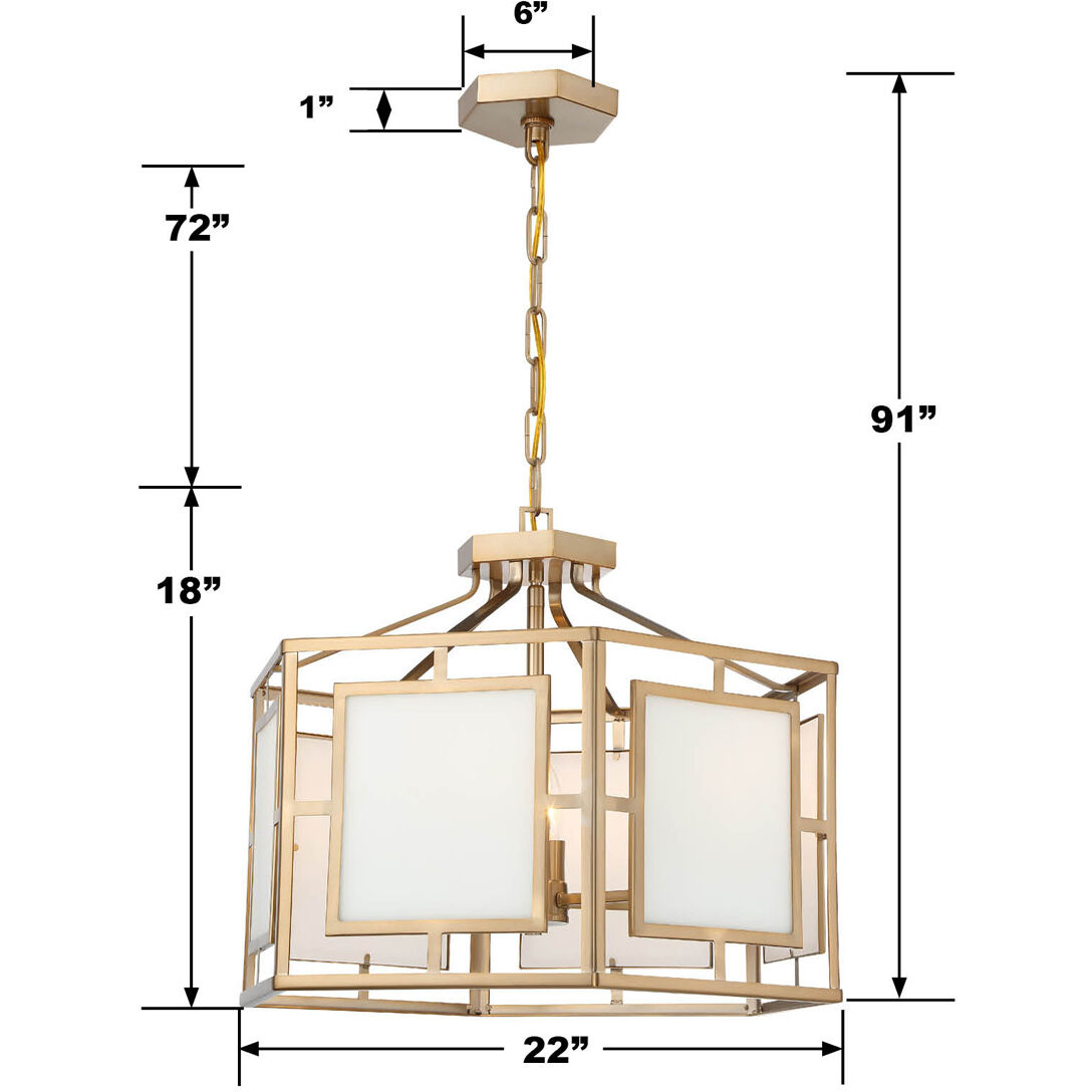 Hillcrest 6 Light 22 inch Vibrant Gold Chandelier Ceiling Light