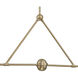 Xavier 2 Light 42 inch Vibrant Gold Linear Chandelier Ceiling Light in Vibrant Gold and White