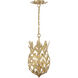 Broche 3 Light 9.5 inch Antique Gold Mini Pendant Ceiling Light