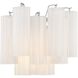 Addis Sconce Wall Light in Polished Chrome, Tronchi Glass White