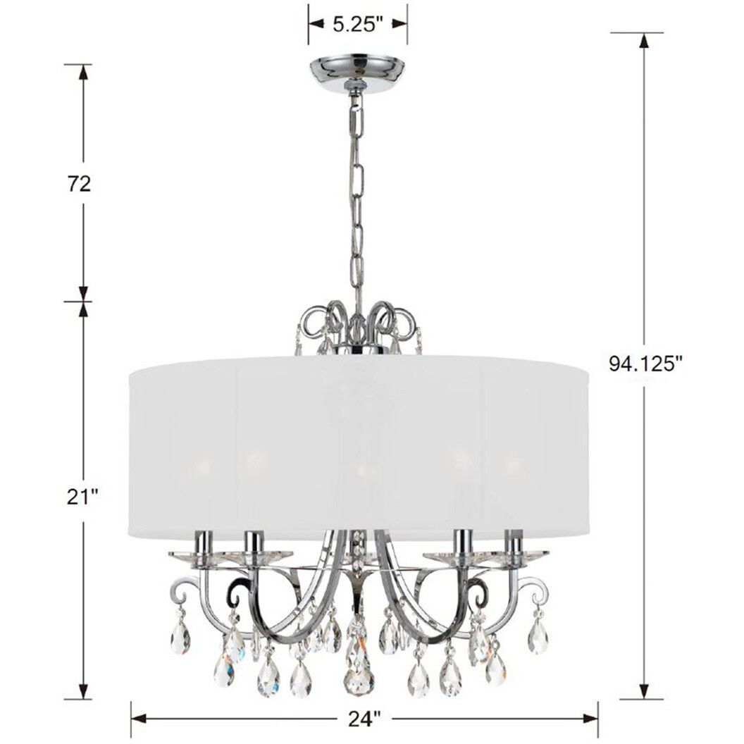 Othello 5 Light 24 inch Polished Chrome Chandelier Ceiling Light in Clear Spectra