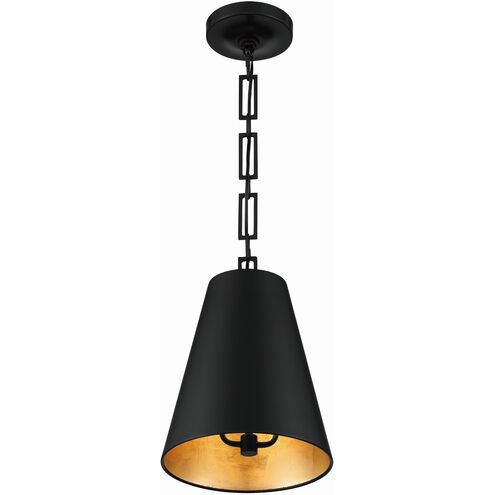 Alston 2 Light 10 inch Matte Black/Antique Gold Mini Pendant Ceiling Light in Matte Black and Antique Gold