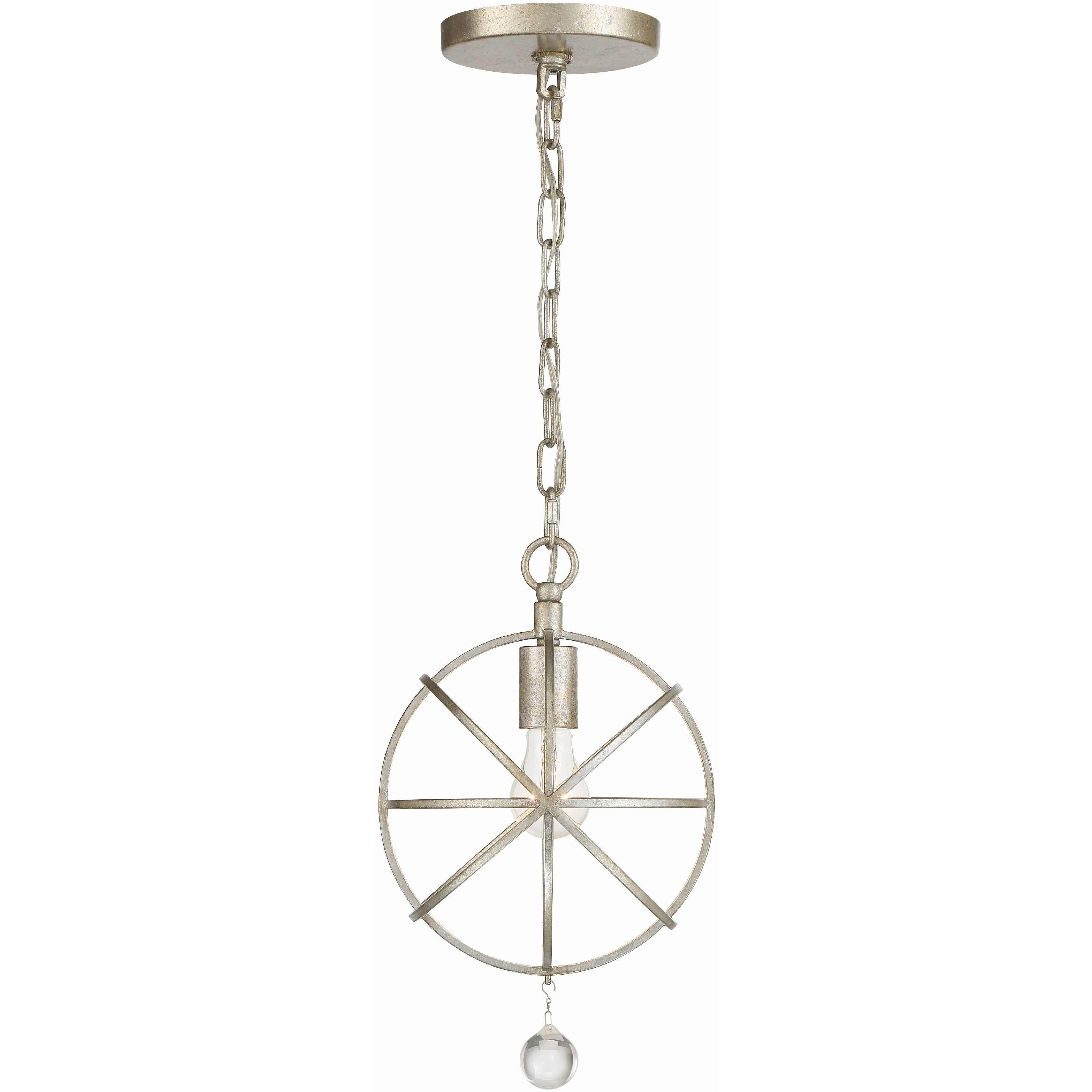 Solaris 1 Light 9 inch Olde Silver Mini Pendant Ceiling Light