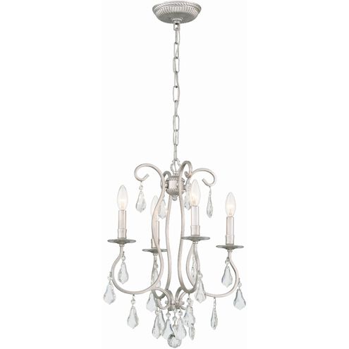 Ashton 4 Light 16 inch Olde Silver Mini Chandelier Ceiling Light in Clear Hand Cut