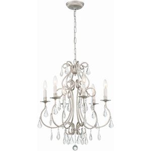 Ashton 6 Light 21.5 inch Olde Silver Chandelier Ceiling Light in Clear Hand Cut