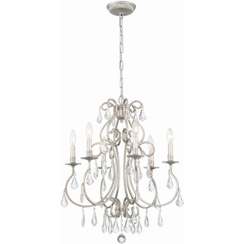 Ashton 6 Light 21.5 inch Olde Silver Chandelier Ceiling Light in Clear Hand Cut