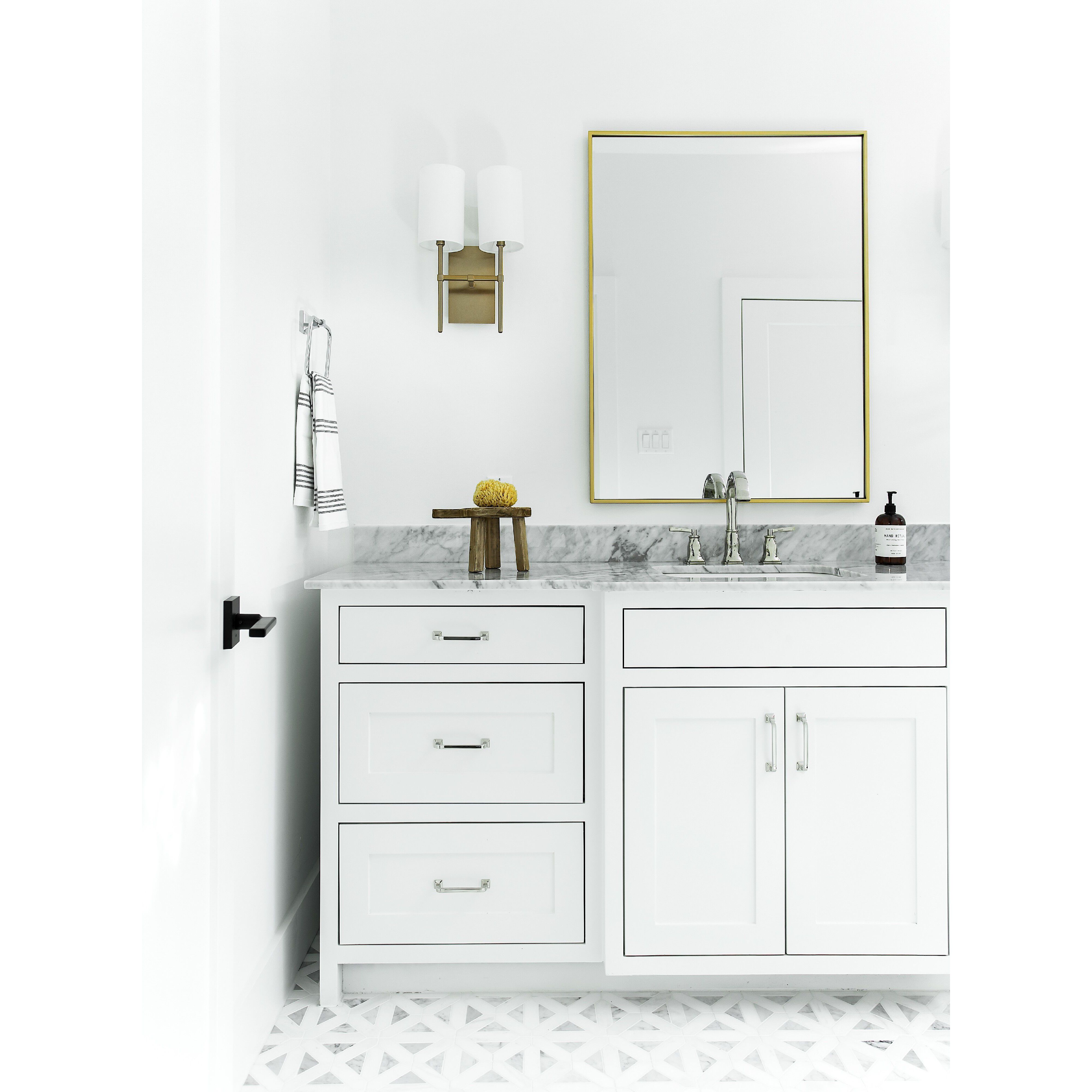 Veronica Bath Wall Light in Aged Brass