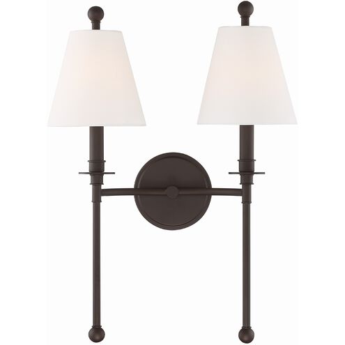 Riverdale 2 Light 15 inch Dark Bronze Sconce Wall Light