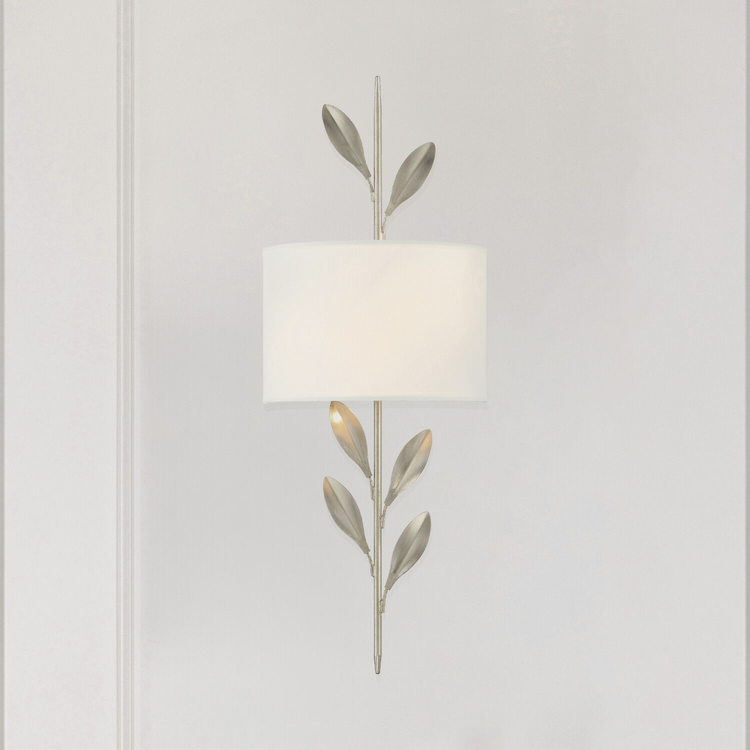 Broche Sconce Wall Light in Antique Silver