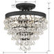 Calypso 3 Light 13 inch Matte Black Semi Flush Ceiling Light