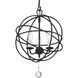 Solaris 3 Light 12.5 inch Black Mini Chandelier Ceiling Light