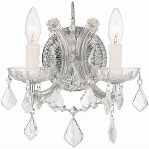 Maria Theresa 2 Light 10.5 inch Polished Chrome Sconce Wall Light in Clear Swarovski Strass
