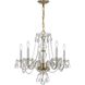 Traditional Crystal 5 Light 21 inch Polished Brass Chandelier Ceiling Light