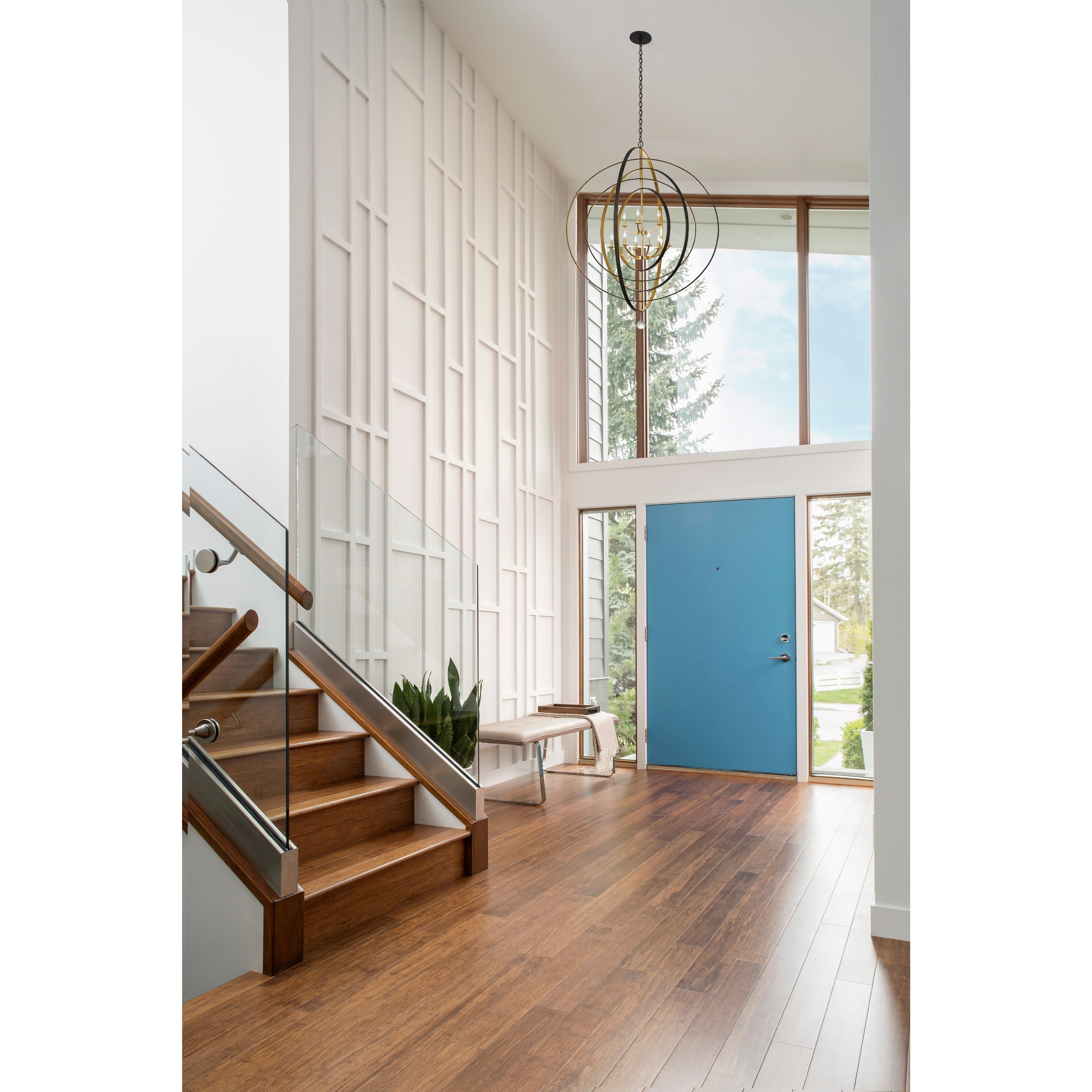 Luna 9 Light 48 inch English Bronze and Antique Gold Chandelier Ceiling Light