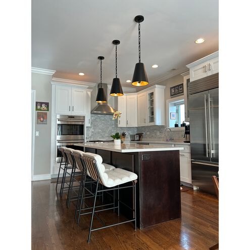 Alston 2 Light 10 inch Matte Black/Antique Gold Mini Pendant Ceiling Light in Matte Black and Antique Gold