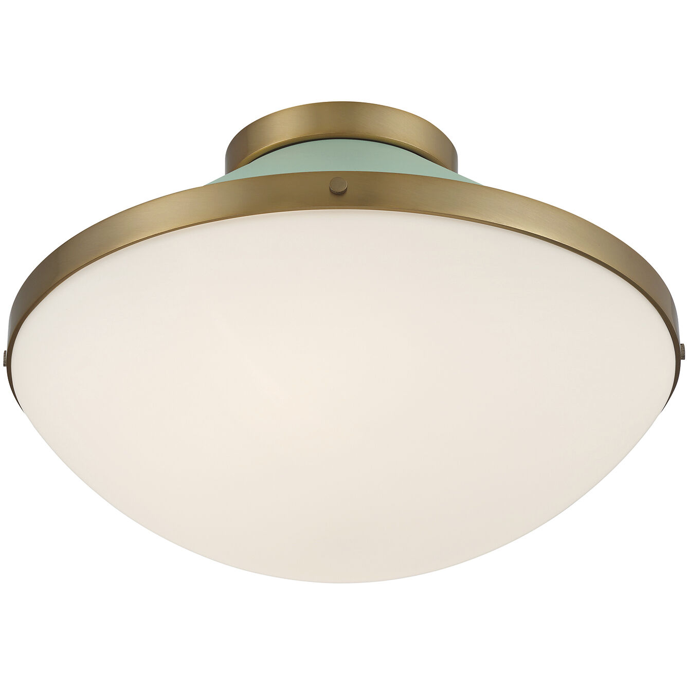 Xander 2 Light 16.25 inch Vibrant Gold Flush Ceiling Light in Vibrant Gold and Green